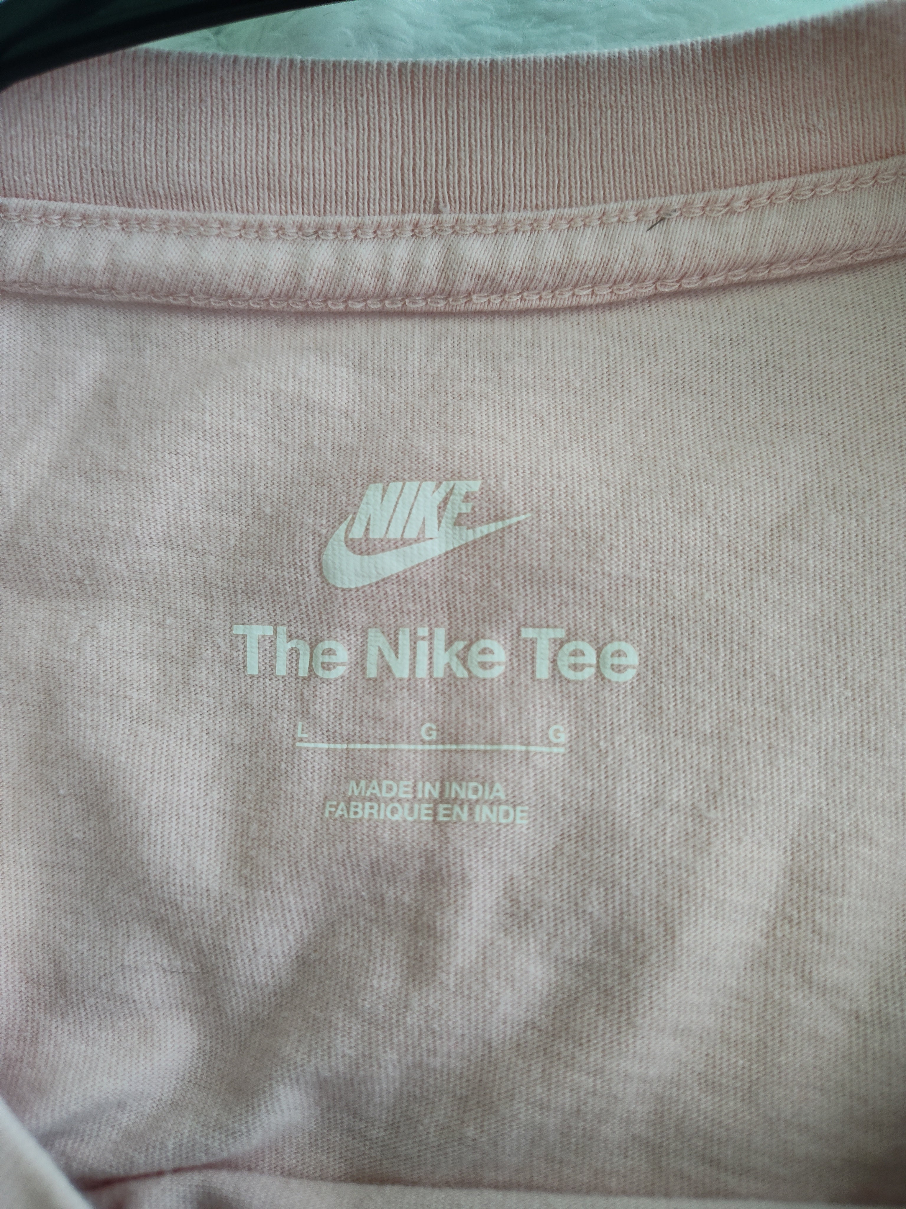 Pre-Loved Nike Men's Pink Tee — Size Large